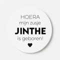 Gepersonaliseerde sticker | 10 stuks | Hoera mijn zusje +  naam is geboren!