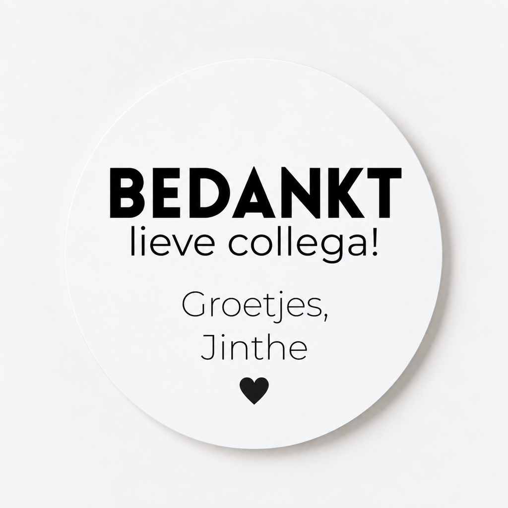 Gepersonaliseerde sticker | 10 stuks | Bedankt lieve collega! groetjes + naam