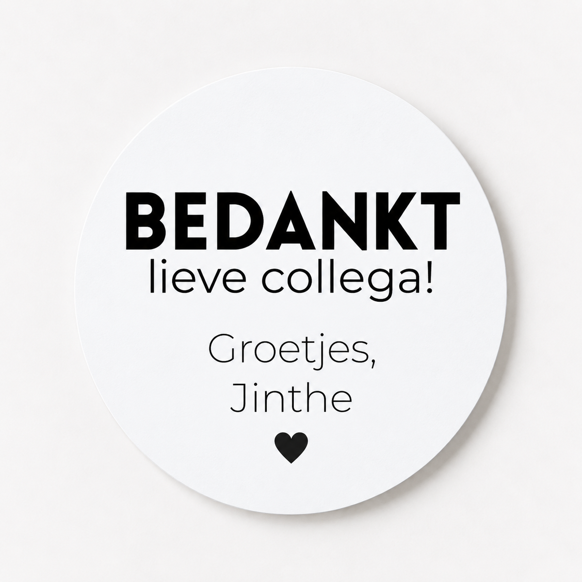 Gepersonaliseerde sticker | 10 stuks | Bedankt lieve collega! groetjes + naam