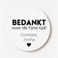 Gepersonaliseerde sticker | 10 stuks | Bedankt voor de fijne tijd + naam