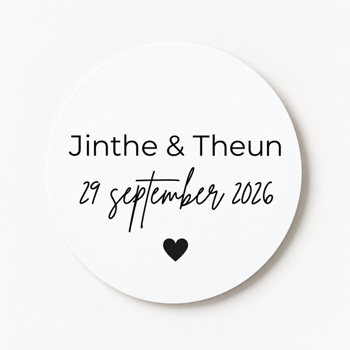 Gepersonaliseerde sticker | 10 stuks | Bruiloft + namen + datum