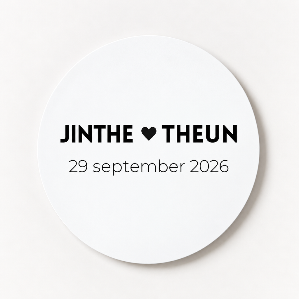 Gepersonaliseerde sticker | 10 stuks | Bruiloft + namen + (2)