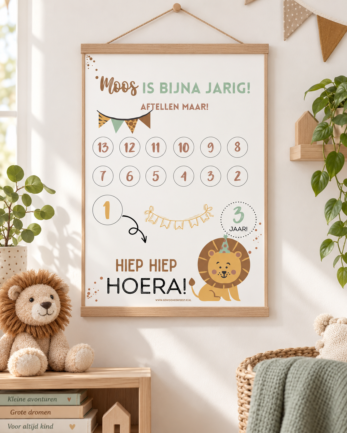 Printable | aftellen | gepersonaliseerd | Leeuw