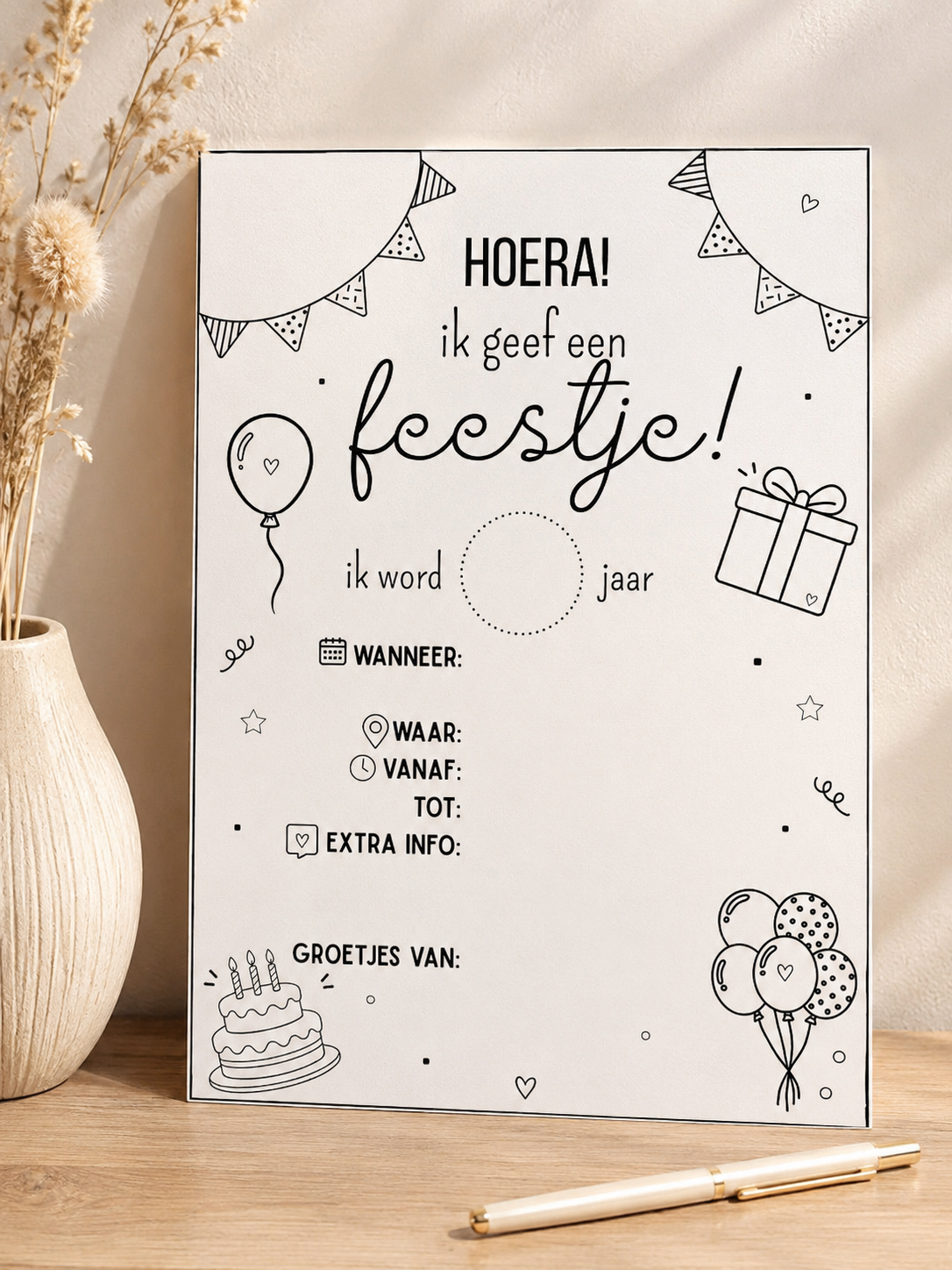 Uitnodiging kinderfeestje